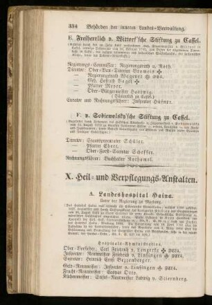 X. Heil= und Verpflegungs=Anstalten.