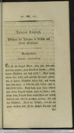 Drittes Kapitel. Pflichten der Religion in Absicht auf andere überhaupt