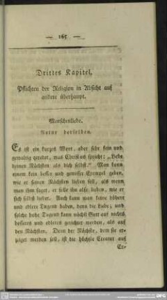 Drittes Kapitel. Pflichten der Religion in Absicht auf andere überhaupt