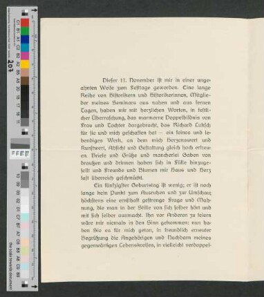 Danksagung an Werner von Melle
