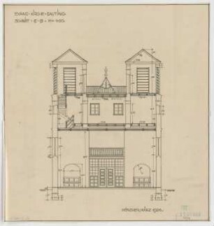 Fischer, Theodor; Gauting / Starnberg (Bayern); Ev. Christuskirche - Schnitt