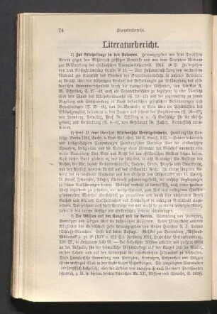 Literaturbericht