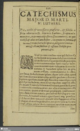 Catechismus Maior D. Martini Lutheri