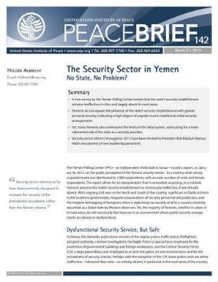 The security sector in Yemen : no state, no problem?