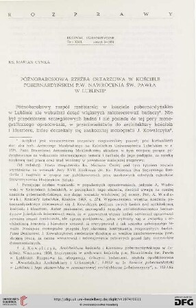 22: Późnobarokowa rzeźba ołtarzowa w kościele pobernardyńskim p.w. nawrócenia św. Pawła w Lublinie