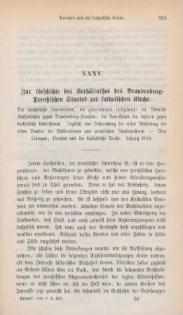 593-634 Zur Geschichte des Verhältnisses des Brandenburg-Preußischen Staates zur katholischen Kirche