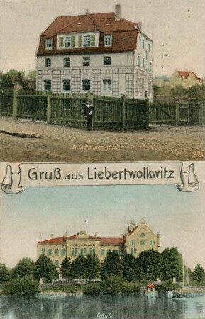Gruß aus Liebertwolkwitz: Wilhelminen-Stift ; Schule