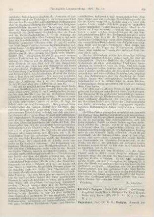274-277 [Rezension] Bersier’s Predigten