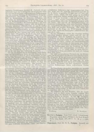 274-277 [Rezension] Bersier’s Predigten