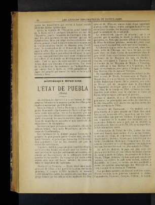L'Ètat De Puebla.