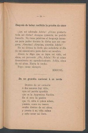 De un guardia nacional á su novia