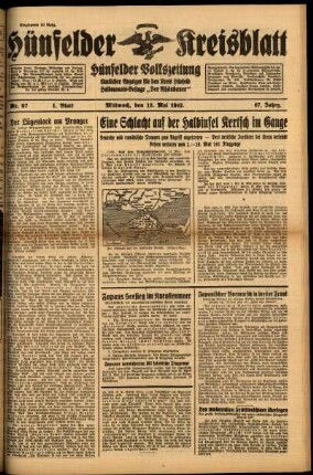 Erste Ausgabe vom Mittwoch, den 13. Mai 1942.