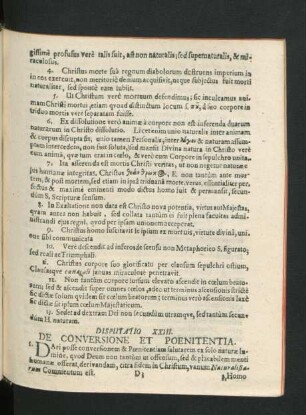 Disputatio XXIII. De Conversione Et Poenitentia.