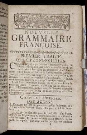 Premier Traité. De La Prononciation.