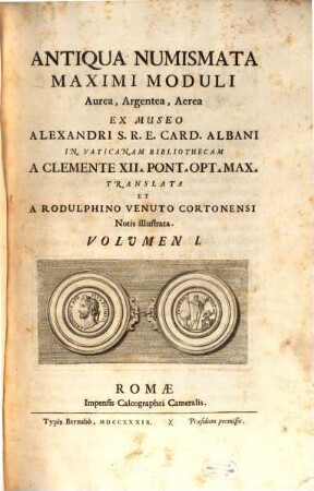 Antiqua numismata maximi moduli aurea, 1