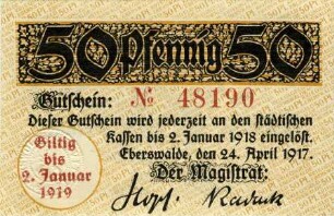 Eberswalde, Stadt: 50 Pfennig 1917