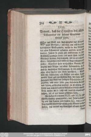 LVIII. Beweis, daß die Schriften des alten Testamentes ein sicherer Glaubens-Grund seyen.