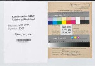 Entnazifizierung Karl ten Eiken , geb. 13.02.1886 (Stadtrentmeister)