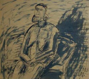 Frau auf Gartenbank
