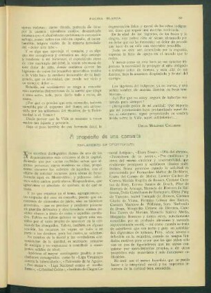 A propósito de una consulta