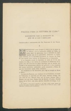 Páginas para la historia de Cuba : Documentos para la biografía de José de la Luz y Caballero. - X