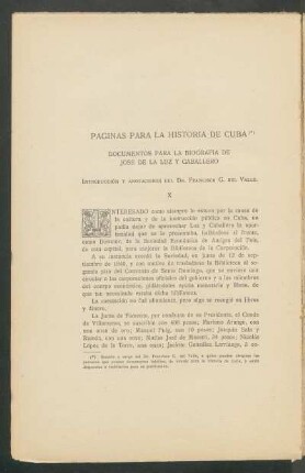 Páginas para la historia de Cuba : Documentos para la biografía de José de la Luz y Caballero. - X