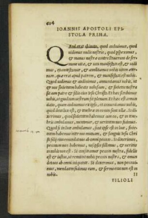 Ioannis Apostoli Epistola Prima.