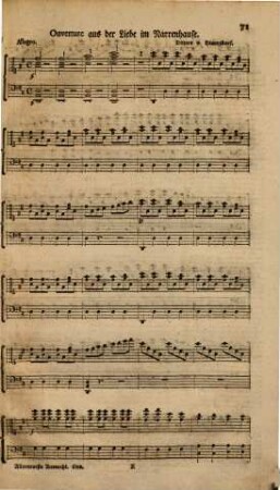 Allerneueste Auswahl von Gesängen aus den vorzüglichsten Opern der deutschen Bühne : fürs Clavier und Gesang eingerichtet, 6. Aus der Liebe im Narrenhause. Aus Axur, König von Ormus. Aus Don Jouan