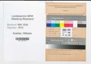 Entnazifizierung Wilhelm Koehler , geb. 23.04.1864 (Oberst)