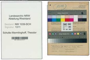 Entnazifizierung Theodor Schulte-Wermlinghoff , geb. 11.05.1905 (Tischlermeister)
