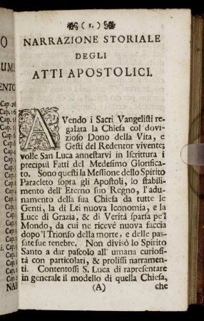 Narrazione Storiale Degli Atti Apostolici.