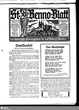 St.-Benno-Blatt : das katholische Bistumsblatt für die Diözese Meißen