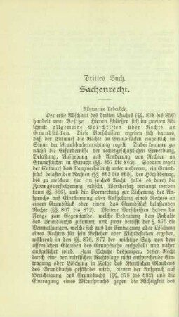 Drittes Buch. Sachenrecht