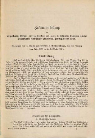 Zusammenstellung der vergleichenden Versuche über die Heizkraft und andere in technischer Beziehung wichtige Eigenschaften verschiedener Steinkohlen, Preßkohlen und Kokes : ausgeführt auf den Kaiserlichen Werften zu Wilhelmshaven, Kiel und Danzig vom Jahre 1874 an bis 1. Oktober 1894
