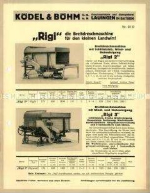 Breitdreschmaschine Typ "Rigi"