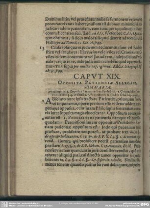 Caput XIX. Opposita Patientiae Allegans