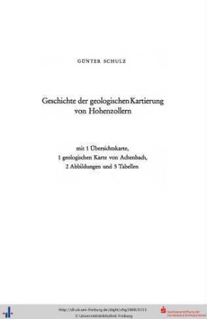 Geschichte der geologischen Kartierung von Hohenzollern.