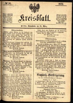 Ausgabe vom Samstag, den 30. März 1872.