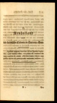II. Neuholland und die brittische Colonie in Botany-Bay