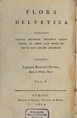 Helvetiens Flora, 1