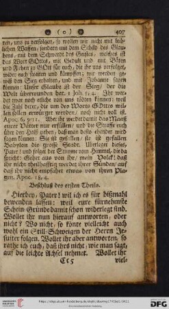 Beschluß des ersten Theils