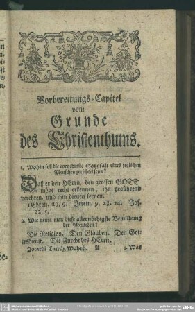 Vorbereitungs-Capitel vom Grunde des Christenthums