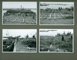 Leitdamm am Mittelgrund an der Küste bei Cuxhaven, 1950