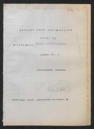 1931/33: Bericht über das Schuljahr ... - 1932/33