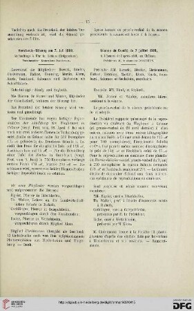 Vorstands-Sitzung am 7. Juli 1899 / Séance du Comité du 7 juillet 1899