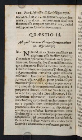 120-140, Quaestio III. Ad quid teneatur clericus Curatus ratione SS. Missae Sacrificij