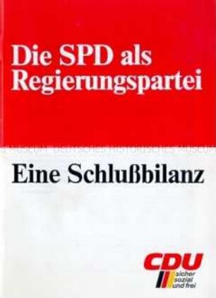 Propagandaschrift der CDU zur Bundestagswahl 1983