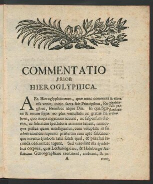 Commentatio Prior Hieroglyphica