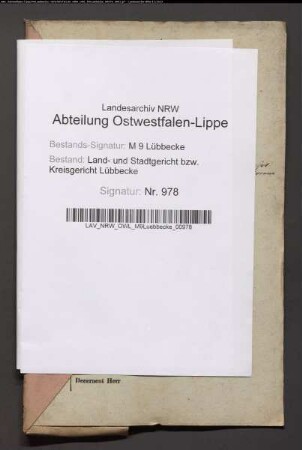 Erblasser: Niemeyer, August Adolf; Erblasser: Niemeyer, Charlotte Dorothee Wilhelmine, geb. Peper: