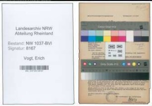 Entnazifizierung Erich Vogt , geb. 14.04.1894 (Kassierer)
